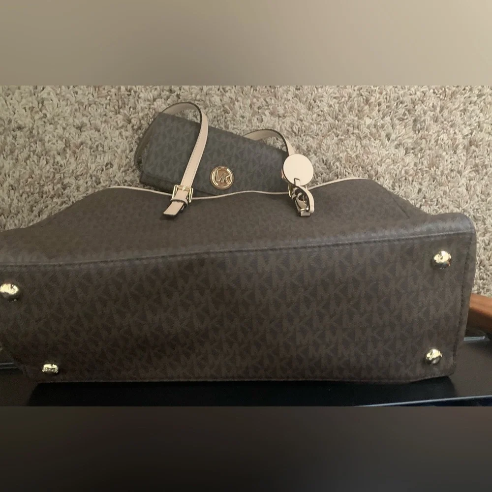 Michael Kors Dark Brown and Tan Tote - Picture 2 of 3